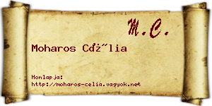Moharos Célia névjegykártya
